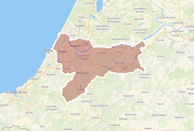 zone d'intervention Pays Basque nord
